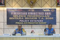 ‎Kapolres Ketapang AKBP Muhammad Harris, S.H., S.I.K., M.I.K., CPHR bersama Kabag SDM Polres Ketapang AKP Aris Pramuji Widodo, S.A.P memimpin kegiatan Pemeriksaan Administrasi (Rikmin) awal berkas Pendaftaran Bintara Brimob T.A. 2026 yang dilanjutkan dengan Sidang Kelulusan Rikmin awal, bertempat di Aula Polres Ketapang, Kamis (20/11/2025).