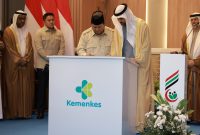 Presiden Republik Indonesia Prabowo Subianto Bersama Presiden Uni Emirat Arab, Yang Mulia Mohamed bin Zayed Al Nahyan Meresmikan RS Kardiologi Emirates-Indonesia (RS KEI) di Solo, Jawa Tengah, Rabu (19/11).