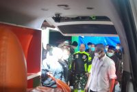 Jenasah Almarhum Pelda Yudi Gunardi di bawa ke Rumah Sakit 