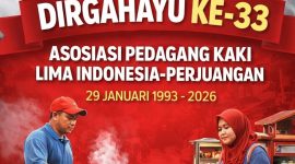 Hari Lahir Organisasi Asosiasi Pedagang Kaki Lima Indonesia Perjuangan (APKLI-P) ke - 33 (29 Januari 1993-2026)