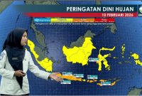 ‎BMKG merilis peringatan dini cuaca Rabu 10 Februari 2026.