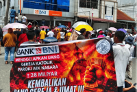 Pihak Gereja Katolik Aek Nabara Rantauprapat Sumatera Utara menuntut BNI untuk mengembalikan uang 28 miliar./ Gambar : tangkapan layar Instagram promotorgerejakatolik