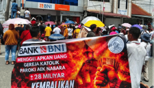 Pihak Gereja Katolik Aek Nabara Rantauprapat Sumatera Utara menuntut BNI untuk mengembalikan uang 28 miliar./ Gambar : tangkapan layar Instagram promotorgerejakatolik